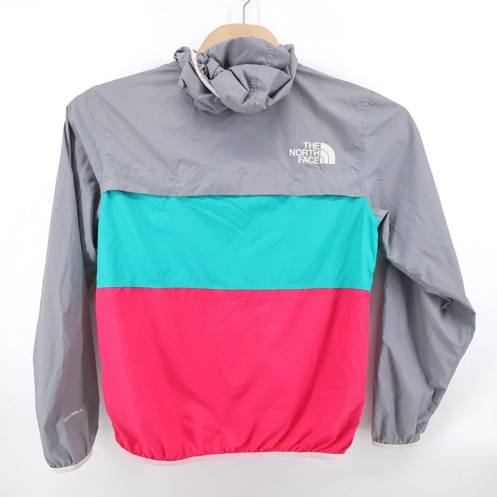 The North Face WindWall‎ Colorblock Y2K Look Windbreaker Grey Teal Pink Mens M